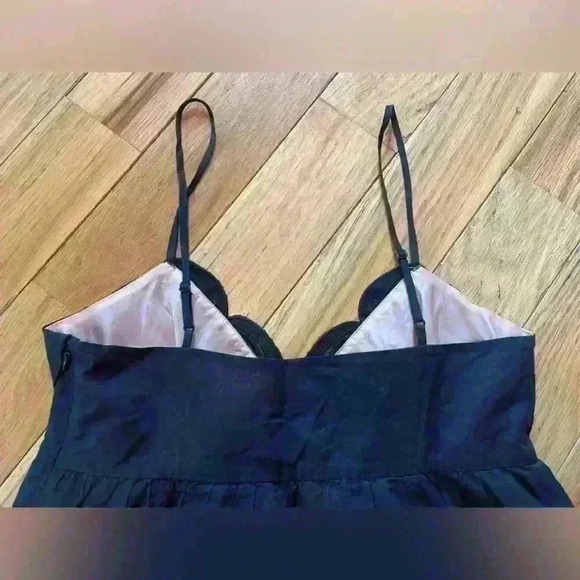 Betsey Johnson Vintage Black Mini Dress Empire Waist Illusion Sheer Y2K SZ 6 - Picture 8 of 16